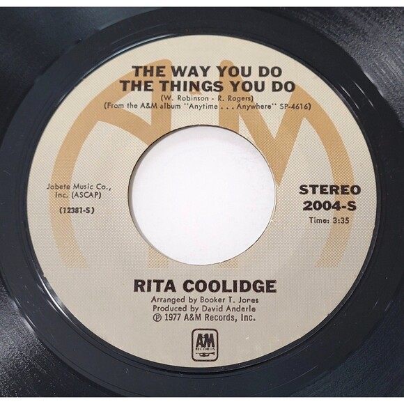 Rita Coolidge The Way You Do The Things You Do/I Feel The Burden 45 RPM VG+ '77 - Picture 1 of 2